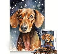Dachshund in Watercolor Puzzles for Teenagers 1000 Pieces Home Play Tension Relief Home Activity Nice Art (50x75cm)