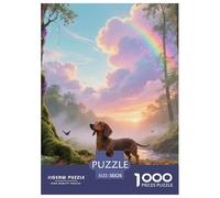 Dachshund Jigsaw Puzzles Puzzles for Adults Kids. 1000 Piece Whimsical Challenge Toy Educational Games Home Decoration for Adults& Kids Age 14 Years Up 38x26cm/1000pcs