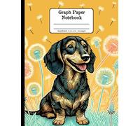 Dachshund Joys and Wildflowers Floral Quad-Ruled 1/4 Graph Paper Notebook: Dachshund Dandelion Flowers Floral Diary Journal Notebook for Wiener Dog ... per Inch) 8.5x11 inch with 120 Grid Page