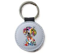 Dachshund Keyring, Doodle Cartoon Caricature Dachshund Keyring