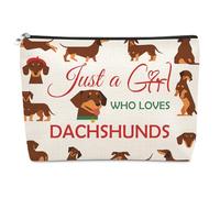 Dachshund Lover Gifts for Daughter Sister Makeup Bag Dachshund Mum Gifts for Woman Cosmetic Bag Weiner Dog Lover Gift for Best Friend Birthday Christmas Best Weiner Dog Mum Ever Travel Pouch