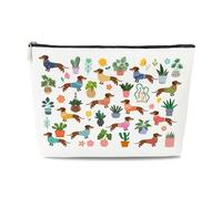 Dachshund Makeup Bag, Cute Dog Cosmetic Bag with Zipper, Waterproof Polyester, Travel Toiletry Organizer for Women Girls, Puppy Cosmetic Bags for Bathroom, Gym, Beach