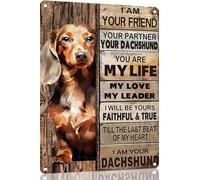 Dachshund Metal Sign Tin Sign Vintage Wall Art I Am Your Friend Gift for Dog Lovers Vintage Wall Art Prints Funny Outdoor Decor for Home Decor Mancave Decor 8x12 Inch