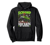 Dachshund Monster Truck 100 Days School Boys Wild Pullover Hoodie