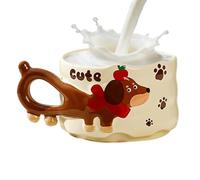 Dachshund Mug, 380ML Cute Sausage Dog Ceramic Coffee Cup, Funny Animal Dachshund Coffee Mug with Insulated Handle, 2026 Novelty Sausage Dog Tea Milk Cup, for Sausages Dogs Gift