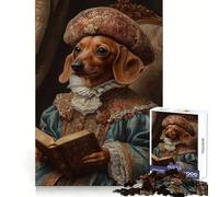 Dachshund Noble Scholar Jigsaw Puzzles for Adults1000 Pieces Reason Skill Fine Detail Happy Challenge Art Display (38x26cm)