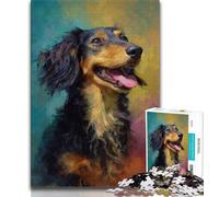 Dachshund Oil Painting Jigsaw Puzzles for Teenagers 1000 Jigsaws,Challenging To Complete But Fun And Humorous Birthday Present,Gifts,Wall Art (50x75cm)