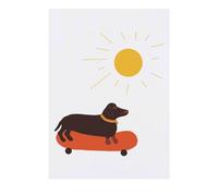 'Dachshund On A Skateboard ' Temporary Tattoo - Water Resistant, Skin-Safe, Non-Toxic Transfer (TO00074119)