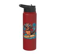 Dachshund on the Beach Stainless Steel Insulated Water Bottle