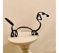 Dachshund Ornament, Dog Minimalist Art Sculpture Dachshund Abstract Simple Metal Wire Art Sculpture Geometric Dog Line Drawing Statue Ornament for Wall Home Office Desk Decor (A-1PC)