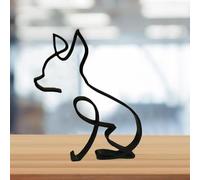 Dachshund Ornament, Dog Minimalist Art Sculpture Dachshund Abstract Simple Metal Wire Art Sculpture Geometric Dog Line Drawing Statue Ornament for Wall Home Office Desk Decor (B-1PC)