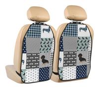 Dachshund Pet Dog Breed Silhouette Black And Tan,2 Pack Car Seat Kick Mats Back Seat Protector Durable Back Seat Organiser