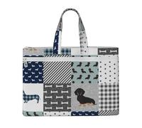 Dachshund Pet Dog Breed Silhouette Black And Tan,Canvas Document Bag Zipper File Tote Bag Handbag Briefcase for School Office