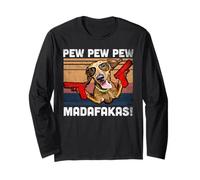 Dachshund Pew Pew Madafakas - Vintage Weiner Dog Pew Long Sleeve T-Shirt