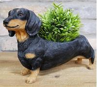 Dachshund Planter Home Or Garden Decoration Sausage Dog Lover Gift Animal Crackers Brown One Size
