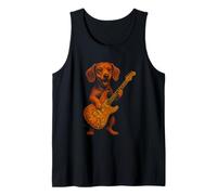 Dachshund Playing Electric Guitar Tank Top