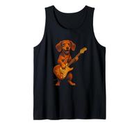 Dachshund Playing Electric Guitar Tank Top