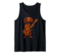 Dachshund Playing Electric Guitar Tank Top