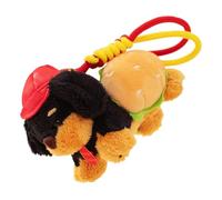 Dachshund Plush Keychain, Dog Shape Keychain, Cute Plush Keychain, Plush Keychain for Backpack, School Bag, Car Key, Burger Black, Consulte la descripción