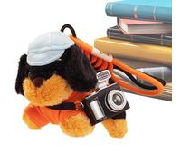 Dachshund Plush Keychain, Dog Shape Keychain, Cute Plush Keychain, Plush Keychain for Backpack, School Bag, Car Key, Camera Black, Consulte la descripción