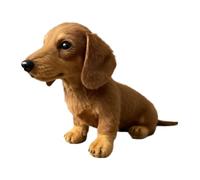 Dachshund Plush Toy, 17 x 15 x 10 cm, Sausage Dog, Dachshund, Hug, Relieve Stress, Ensure a Better Feel, Soft and , Black/Brown1