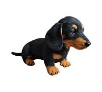 Dachshund Plush Toy, 17 x 15 x 10 cm, Sausage Dog, Dachshund, Hug, Relieve Stress, Ensure a Better Feel, Soft and , Black/Brown1