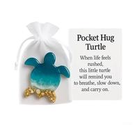 Dachshund Pocket Plush Animal for Emotional For Support, Designed with Brine Beach Seashell Pattern, Comfort Companion for Managing Anxiety and Stress (Sea Turtle)