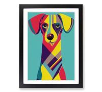 Dachshund Pop Art Vol Framed Wall Art Print A2 Black