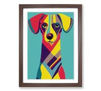 Dachshund Pop Art Vol Framed Wall Art Print A2 Walnut