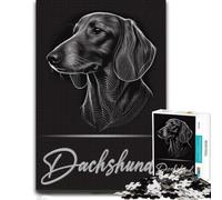 Dachshund Portrait Colourful Wooden Puzzle for Adults, 500 Pieces | Adult Puzzle - solo or shared puzzle time alone or together.