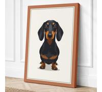Dachshund Portrait Modern Canvas Wall Art Print 24x16 Inch (61 x 41 cm)