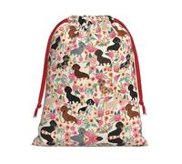Dachshund Print Practical Drawstring Gift Travel Pouches Men Women Multiple Occasion Daily Carry