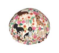 Dachshund Print Shower Cap For Women Lightweight Reusable Softdouble Waterproof Layers Leakproof.