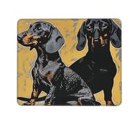 Dachshund Printed Gaming Mouse Pad 12x10 Inches, Non-Slip Rubber Base Laptop Mousepad Desk Mat with Stitched Edges for Gamer, Office, Home