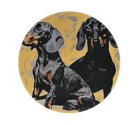 Dachshund Printed Gaming Mouse Pad 4 PCS, Round Non-Slip Rubber Base Laptop Mousepad Desk Mat for Gamer, Office, Home