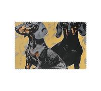 dachshund Printed Kitchen Placemats 6 Pieces Heat Resistant Fabric Dinner Table Place Mats Set of 6, 45x30 CM