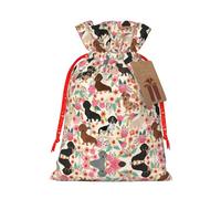 Dachshund Printing Practical Christmas Bag With Drawstring,4.7x6.9 Inch For Christmas Halloween