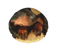 Dachshund Puppies Pets Dogs Small Dachshund Double Layer Elastic Waterproof Shower Cap Reusable Bath Cap