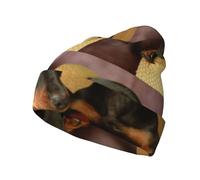 Dachshund Puppies Pets Dogs Small Dachshund,Pullover Knit Hat Skull Cap Polyester Balaclava Slouchy Beanie Running Hat