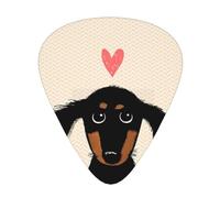 Dachshund Puppy Love,12 Pcs Guitar Pick,3 Different Thickness Plectrums for Acoustic Guitar Bass Ukulele (0.46mm 0.96mm 0.71mm)