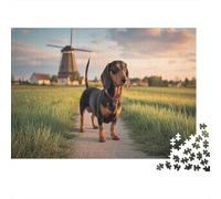 Dachshund Puppy Walking 1000 Piece Jigsaws Featuring Artistic Design Favourites Jigsaw As Anti-stress Puzzles for Digital Detox Activities 52x38cm/1000pcs