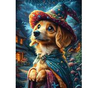 Dachshund Puppy with Witch Hat 300 Piece Count Premium Jigsaw Puzzle Fairy Tale Cute Animal For Adults Teens 14+ Concentration Training Indoor Game Family Game Night Creativity Gift Giving 300 PCS