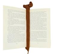 Dachshund Reading Bookmarks, Aesthetic Reading Accessories, Creative Knitted Brown Dachshund Bookmark, Handmade Crocheted Dachshund Bookmark, Great Gift for Teachers, Granny