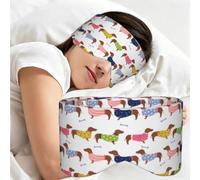 Dachshund Red Coat Dog Breed Pet Pattern Sweater, Sleep Mask for Home Travel, Full Eye Covers Light Blocking Eye Mask Sleep Eye and Ear Muffs