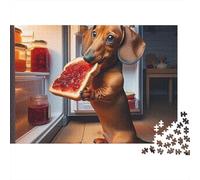 Dachshund Refrigerator 1000 Piece Jigsaw Puzzle Jigsaw Puzzle for Adults Jam Slice Relaxation Gift Home Decor 70x50cm/1000pcs