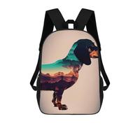 Dachshund Retro Backpack, 3D Printed School Bag, School Lunch Bag, Travel Backpack, Friends Backpack, School Backpack for Girls And Boys 17inch