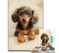 Dachshund Retro Jigsaw Puzzles for Adults 1000,Staycation Kill Time Every Piece Is Unique - Challenging Family Fun Game (38x26cm)