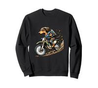 Dachshund Riding Motorcycle Leaves Sweatshirt