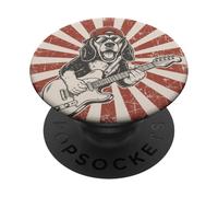 Dachshund Rock Star Guitar Rock Music Dog PopSockets Adhesive PopGrip