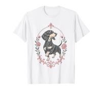 Dachshund Roses Fleur De Lis Wiener Dog Doxie T-Shirt